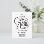Hij telt de sterren en noemt ze Psalmen Briefkaart (Staand voorkant)