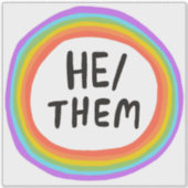 HIJ/THEM zet Rainbow Circle Handlettering af Sticker (Voorkant)
