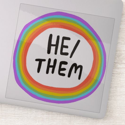 HIJ/THEM zet Rainbow Circle Handlettering af Sticker (Detail)