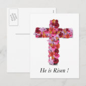 Hij Toegenomen Christelijke Pasen begroet Feestdagenkaart (Voorkant / Achterkant)