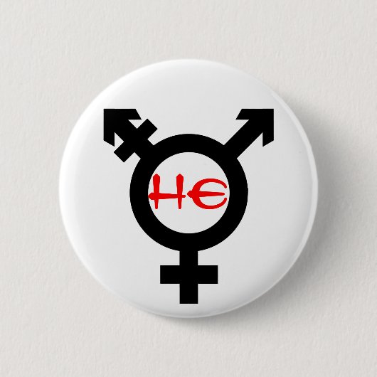 Hij transgender ronde button 5,7 cm (Voorkant)