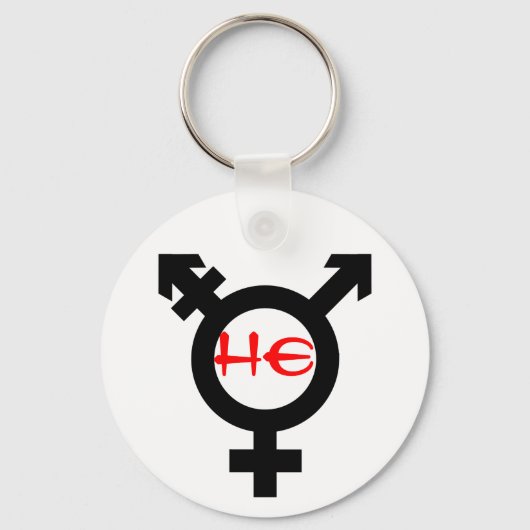 Hij Transgender Sleutelhanger (Voorkant)