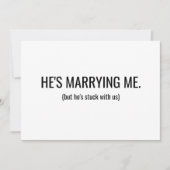 Hij trouwt met me bruidsmeisje met platte Kaart (Voorkant)