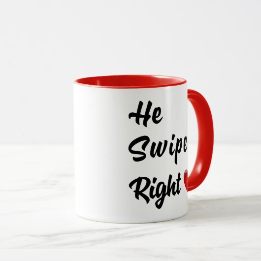 Hij veegde naar rechts - Combo Mok (Voorkant rechts)