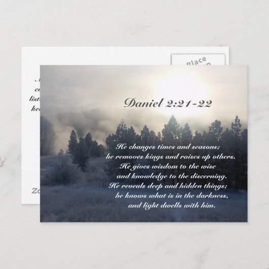 Hij verandert tijden en seizoenen, Daniel 2:21 Bij Briefkaart (Voorkant / Achterkant)