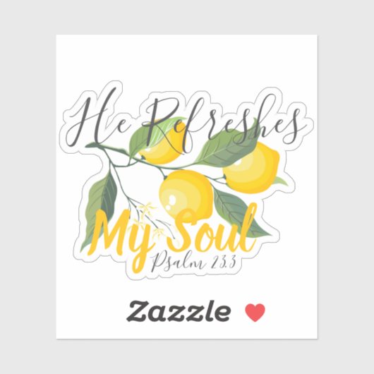 Hij verfrist mijn ziel Psalm 23:3 Sticker (Vel)