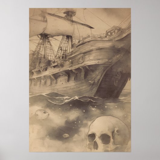 Hij vergeten piratenschip poster (Voorkant)