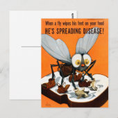 Hij verspreidt het Poster van de Volksgezondheid Briefkaart (Voorkant / Achterkant)