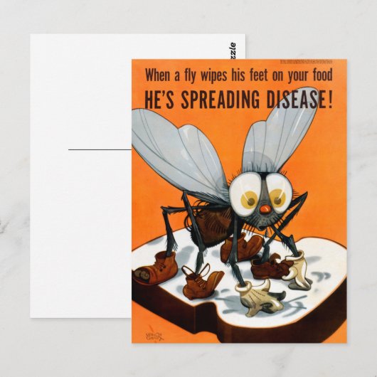 Hij verspreidt het Poster van de Volksgezondheid Briefkaart (Voorkant / Achterkant)