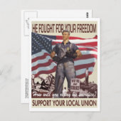 Hij vocht voor Uw Vrijheid -- Het Briefkaart van (Voorkant / Achterkant)