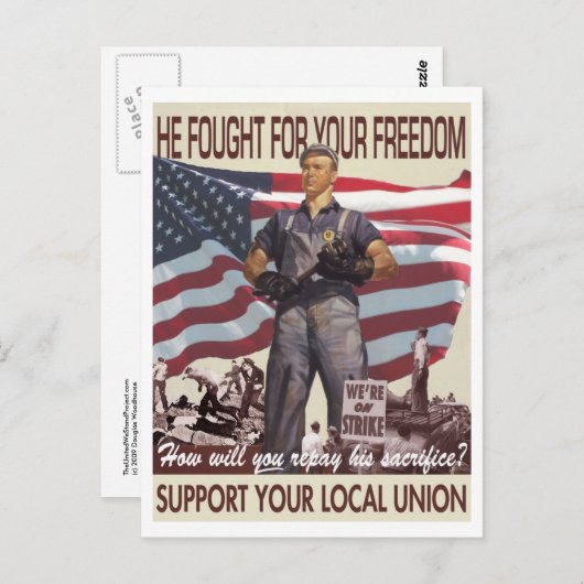 Hij vocht voor Uw Vrijheid -- Het Briefkaart van (Voorkant / Achterkant)