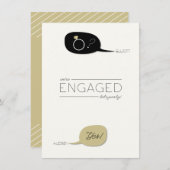 Hij vroeg en ze zei ja! Chic Engagement Party Kaart (Voorkant / Achterkant)