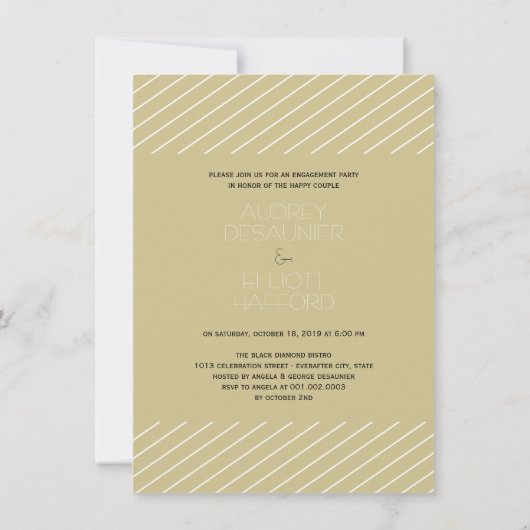 Hij vroeg en ze zei ja! Chic Engagement Party Kaart (Achterkant)