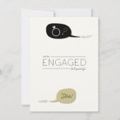 Hij vroeg en ze zei ja! Chic Engagement Party Kaart (Voorkant)