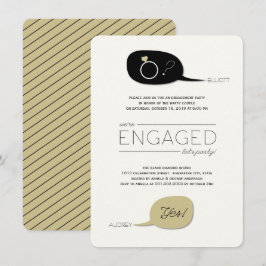 Hij vroeg en ze zei ja! Chic Engagement Party Kaart