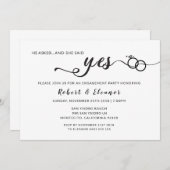 Hij vroeg en ze zei ja Verloving uitnodiging (Voorkant / Achterkant)