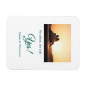 Hij vroeg haar ja foto geëngageerd blauw groen magneet (Horizontaal)