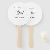 Hij vroeg haar ja te zeggen verloving eenvoudig mi handwaaier (Voorkant en achterkant)