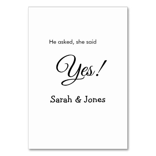 Hij vroeg haar ja te zeggen verloving eenvoudig mi kaart (Voorkant)