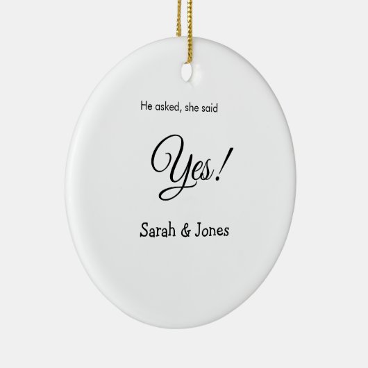 Hij vroeg haar ja te zeggen verloving eenvoudig mi keramisch ornament (Rechts)