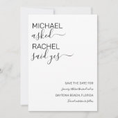 Hij vroeg haar om een simpel wit huwelijk. save the date (Voorkant)