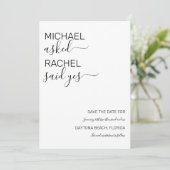 Hij vroeg haar om een simpel wit huwelijk. save the date (Staand voorkant)