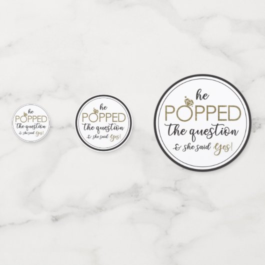 Hij Vroeg Haar Ten Huwelijk Confetti Pakket (Achterkanten)