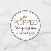 Hij Vroeg Haar Ten Huwelijk Confetti Pakket (Kleine voorkant)