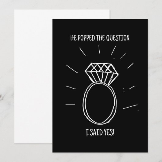 Hij vroeg ten huwelijk en ik zei ja! Verlovingskaa Save The Date (Voorkant / Achterkant)