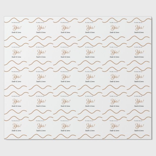 Hij vroeg ze zei ja bruiloft eenvoudig minimaal cadeaupapier (Vlak)