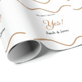 Hij vroeg ze zei ja bruiloft eenvoudig minimaal cadeaupapier (Rol Hoek)