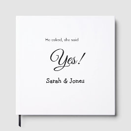 Hij vroeg ze zei ja bruiloft eenvoudig minimaal gastenboek