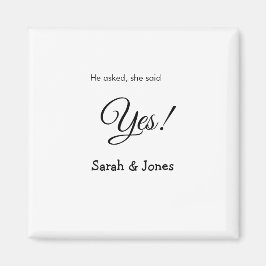 Hij vroeg ze zei ja bruiloft eenvoudig minimaal magneet