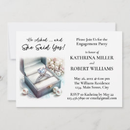 Hij vroeg, ze zei ja! Elegante Betrokkenheid Parti Kaart