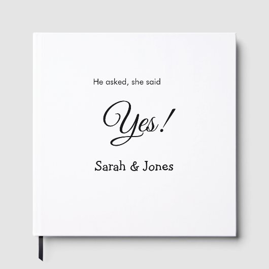 Hij vroeg ze zei ja engagement eenvoudig minimaal  gastenboek (Voorkant)