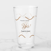 Hij vroeg ze zei ja engagement eenvoudig minimaal  glas (Achterkant)