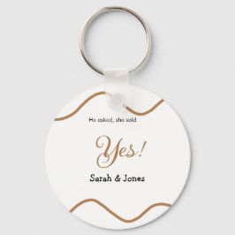 Hij vroeg ze zei ja engagement eenvoudig minimaal  sleutelhanger