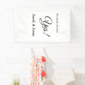 Hij vroeg ze zei ja engagement eenvoudig minimaal  spandoek (Insitu)