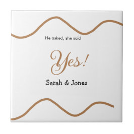 Hij vroeg ze zei ja engagement eenvoudig minimaal  tegeltje