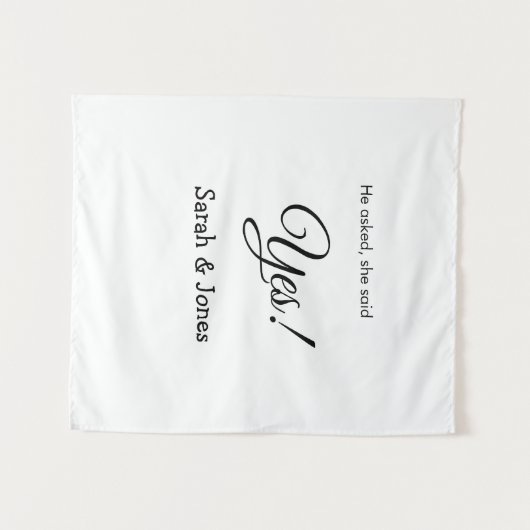 Hij vroeg ze zei ja engagement eenvoudig minimaal wandkleed (Voorkant (horizontaal))