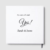 Hij vroeg ze zei ja engagement simpel minimaal gastenboek (Achterkant)