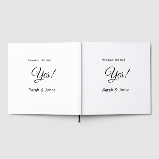 Hij vroeg ze zei ja engagement simpel minimaal  gastenboek (Volledig)