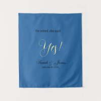 Hij vroeg ze zei ja verlovingsfeest eenvoudig blau