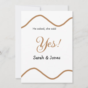 Hij vroeg ze zei ja verlovingsfeest eenvoudig mini