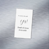 Hij vroeg zij zei ja bruiloft eenvoudig minimaal magnetisch visitekaartje (Voorbeeld)