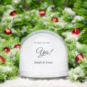 Hij vroeg zij zei ja bruiloft eenvoudig minimaal sneeuwbol (Kerstmis)