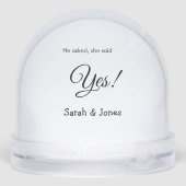 Hij vroeg zij zei ja bruiloft eenvoudig minimaal sneeuwbol (Achterkant)