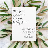 Hij Vroeg Zij Zei Ja Eenvoudige Foto Verlovingsaan Aankondiging