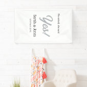 Hij vroeg zij zei ja engagement simple silver dat spandoek (Insitu)