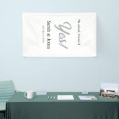 Hij vroeg zij zei ja engagement simple silver dat spandoek (Beurs)